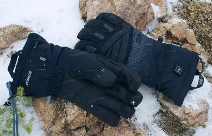 Image showing a pair of Outdoor Research Lucent heated glove on the ground