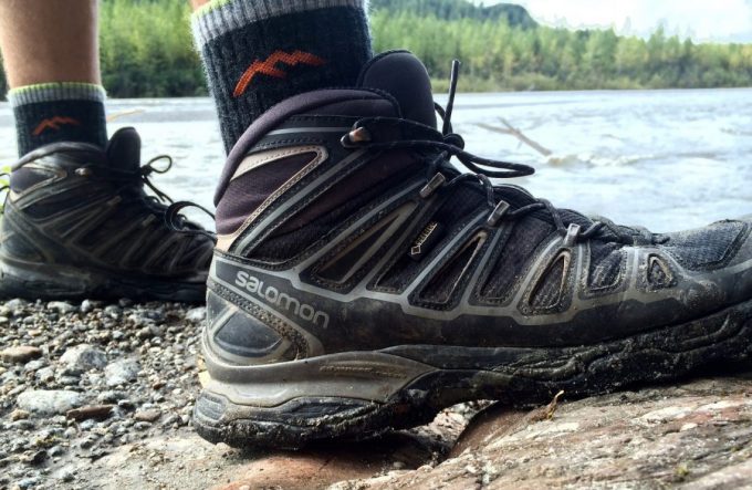A man hiking in Salomon X Ultra Ii Gtx