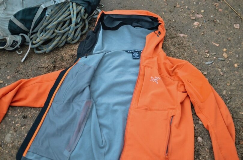 softshell jacket on the ground