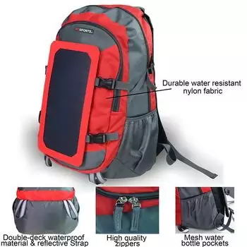 Wosports DTV4I Solar Charger Backpack