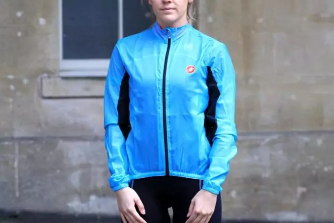 cyclist wearing a rain jacket