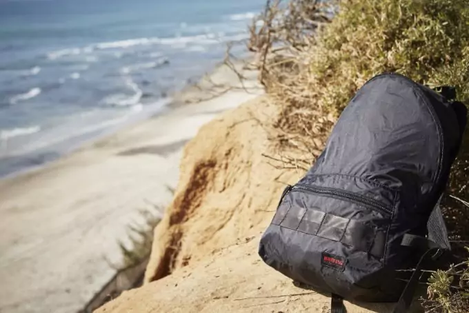 daypack on the beach