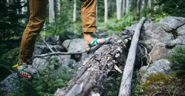 man wearing hiking sandals