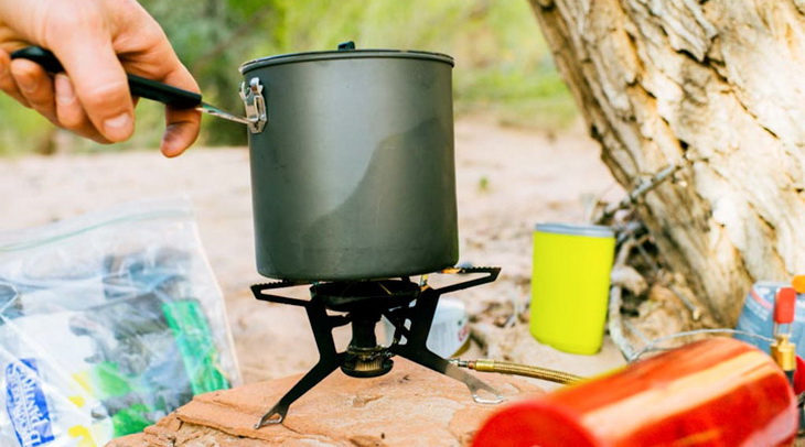 Cooking on a gas stove