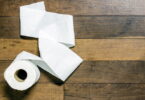 Toilet paper on the floor
