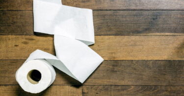 Toilet paper on the floor