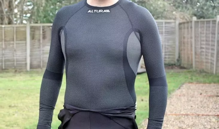 Image of a man wearing the Altura-ThermoCool-Long-Sleeve-base-layer
