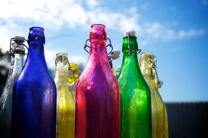 Beautiful coloured bottles