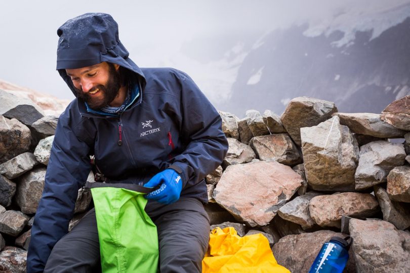 a man wearing a waterproof jacket