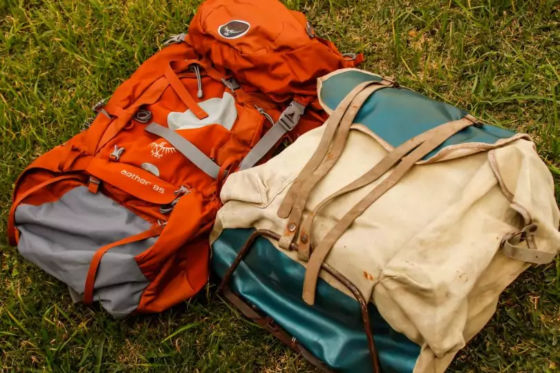 picture of two backpacks old backpack and new backpack