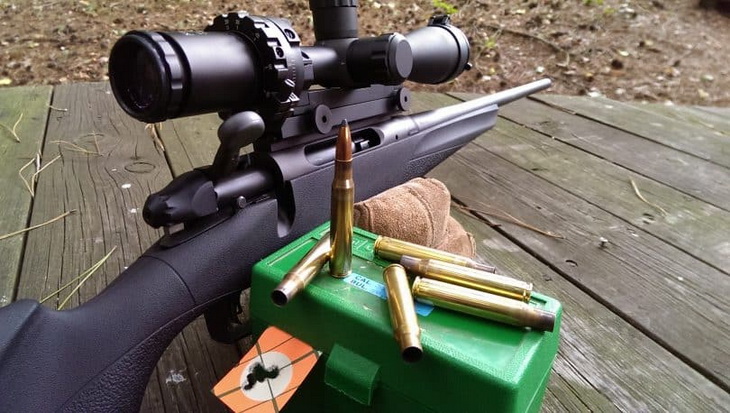 This-is-a-five-shot-group-at-100-yards-with-150-grain-sierra-pro-hunter-bullet-sitting-on-top-of-51.2-grains-of-IMR-4064-ignited-with-CCI-BR2-primers
