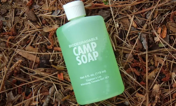 Image showing a liquid camp soap on the ground