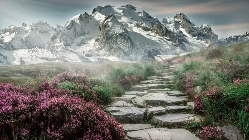 a picture of mountain landscape