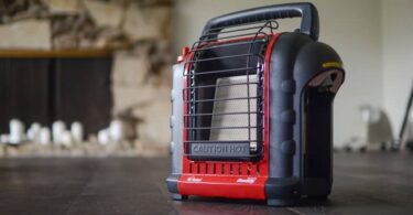 portable heater on floor