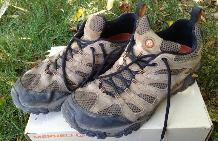 A pair of Merrell Moab Ventilator hiking boots