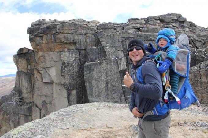 Baby-and-father-hiking