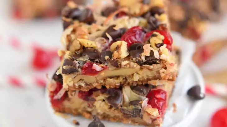 Close-up picture of homemade Cherry Bar