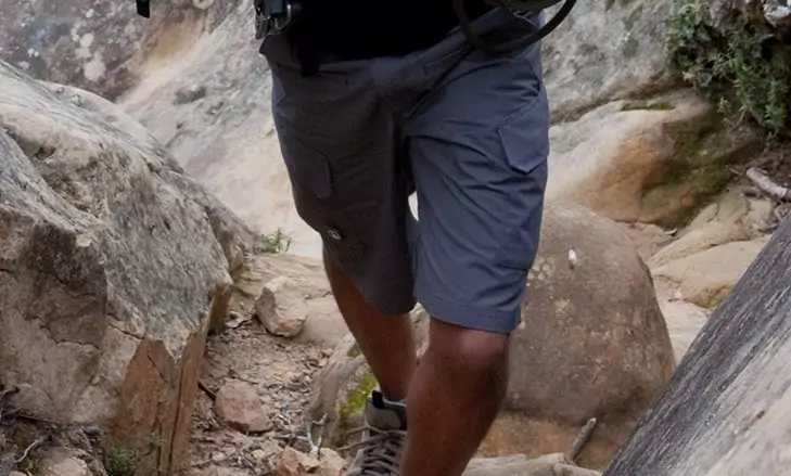 A man feeling comfortable to hike while wearing a pair of shorts