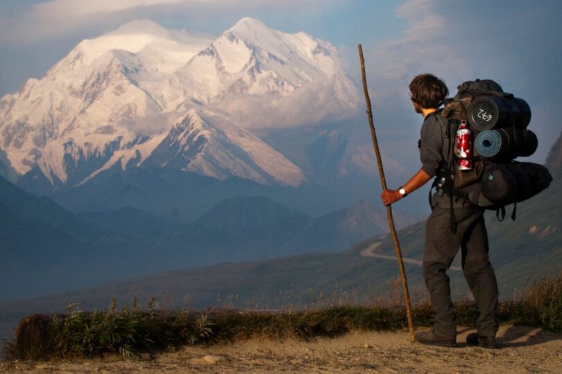 Hiker admiring the view