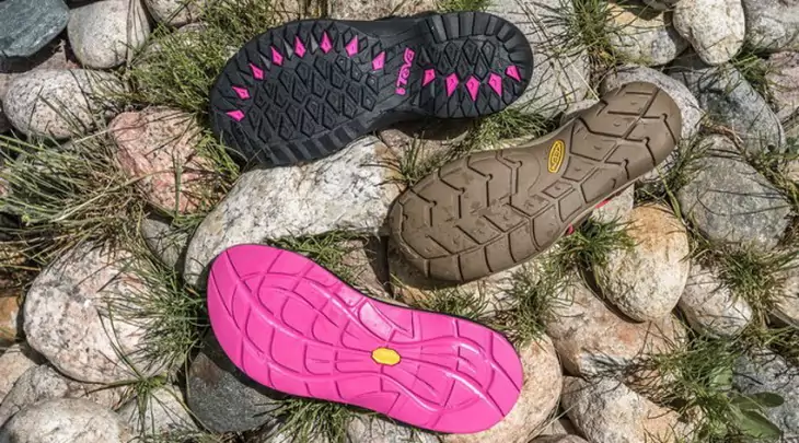 Image showing the soles of Chaco, Teva or Keen sandals