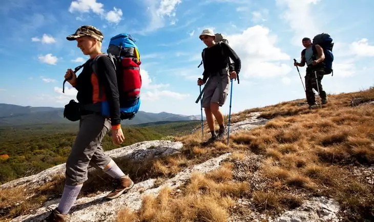 People hiking on trails