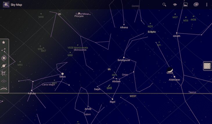 Sky Map on a smartphone