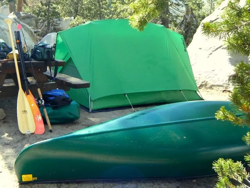 Solo canoe camping