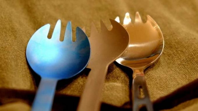 Image showing three sporks having different colours