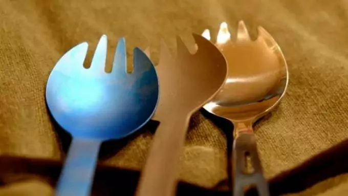 Image showing three sporks having different colours