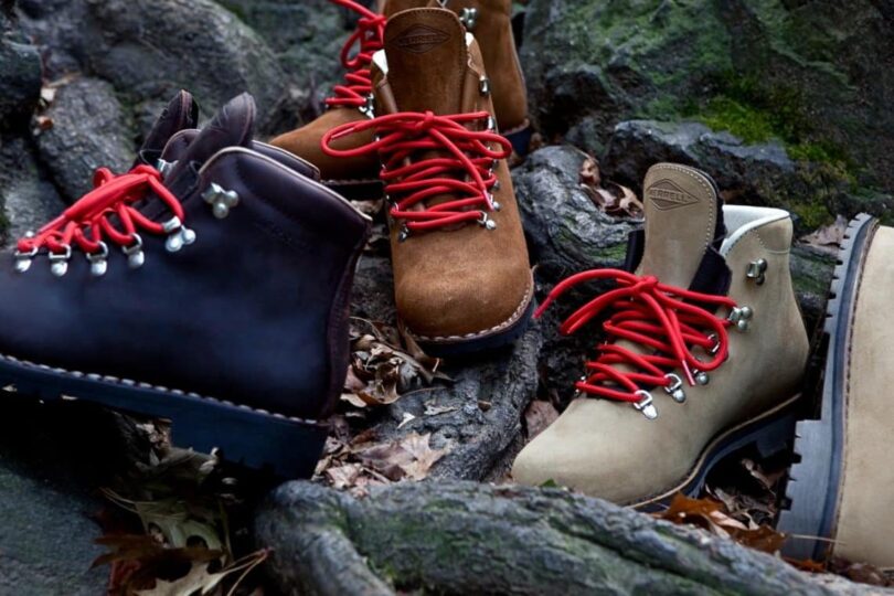 hiker boots red laces