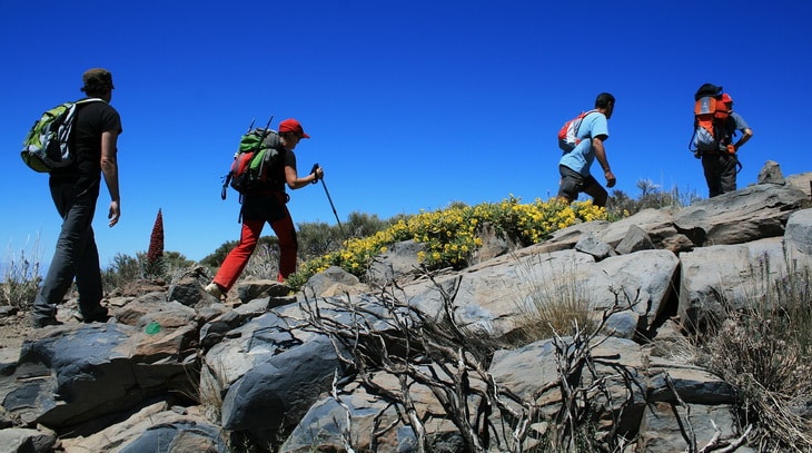 group of hikers in canary-islands