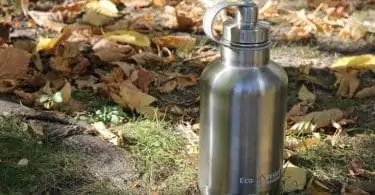 eco vessel stainless growler on the ground