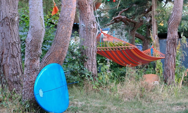 hammock camping near a beach