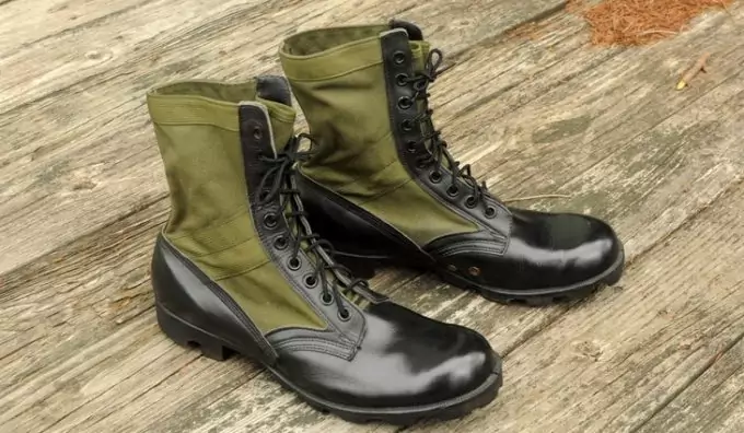 Image showing a pair of leather jungle boots on the floor