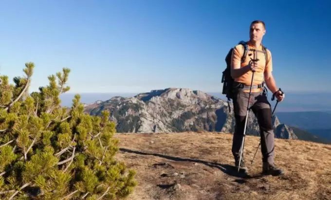 man hiking in quick dry pants