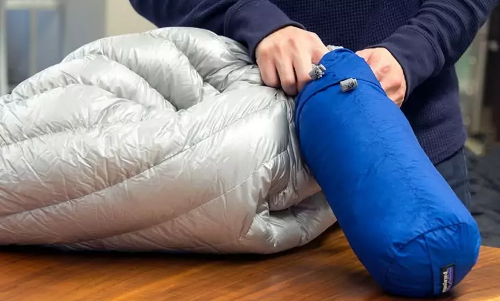 A man with patagonia hybrid sleeping bag