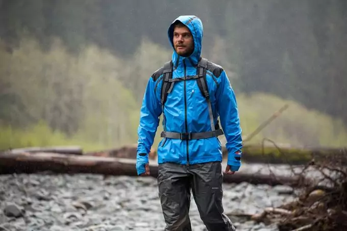 Image showing a man wearing a waterproof jacket