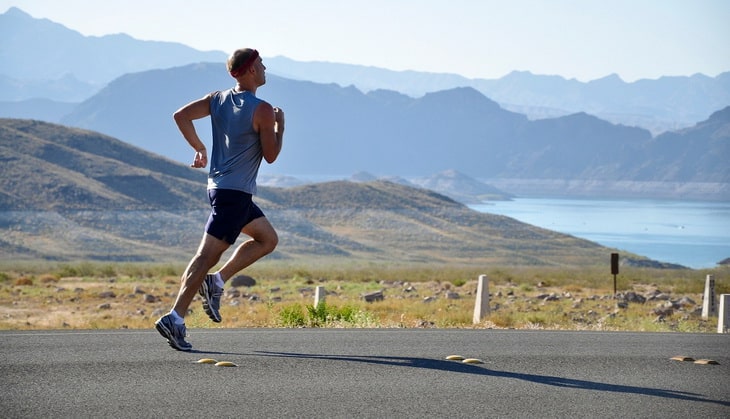 person running on the road