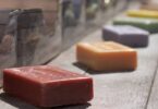 DIY soap on wooden table