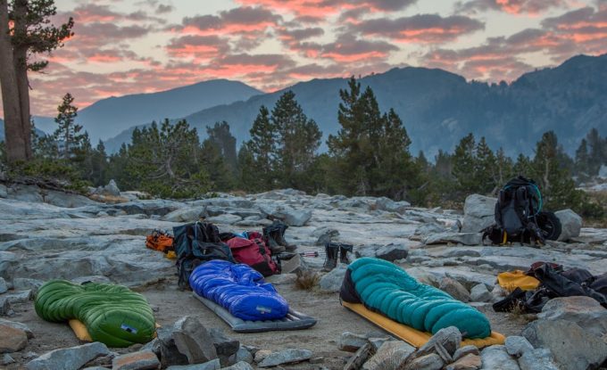 sleeping bags in nature