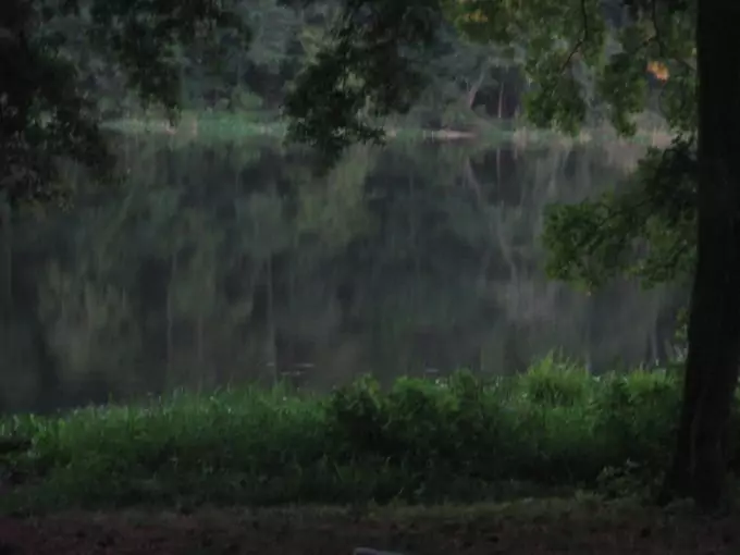 A camping site by the lake