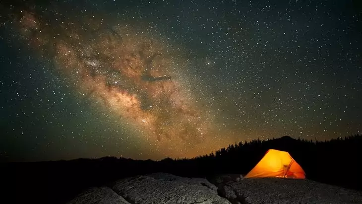 A tent and the night sky