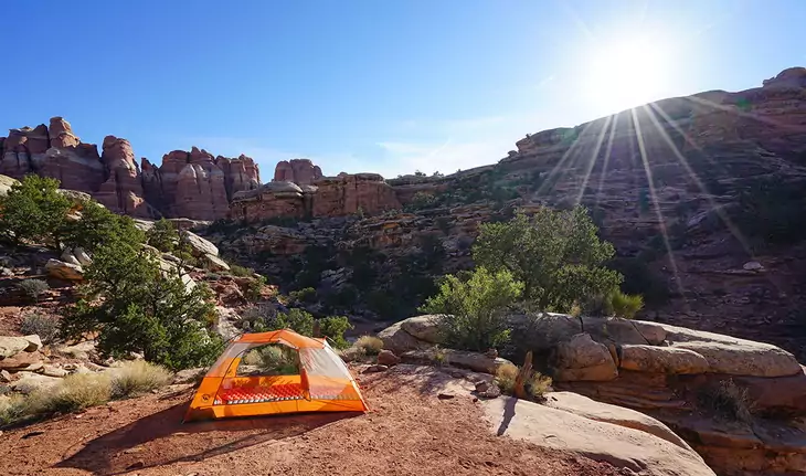 Grand Canyon landscape and Big Agnes Copper Spur HV UL2 tent