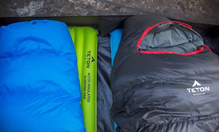 Two TETON Sports Altos sleeping bags in a tent