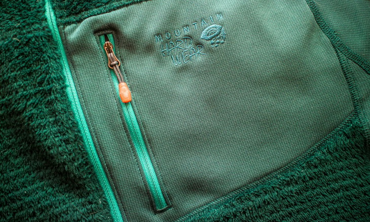 Close-up of Mountain Hardwear fleece jacket