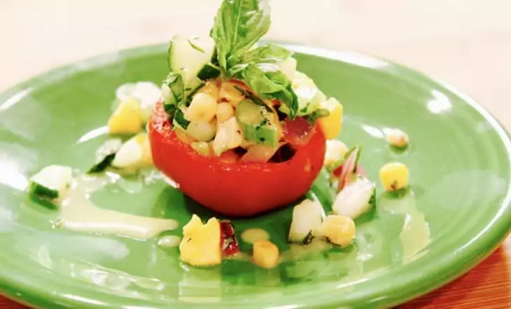 Corn & Mango Stuffed Tomatoes