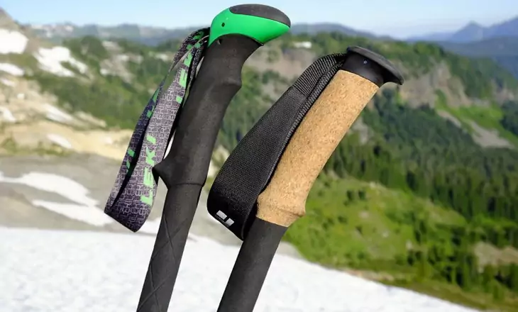 Foam and cork are the two most popular grip materials for hiking