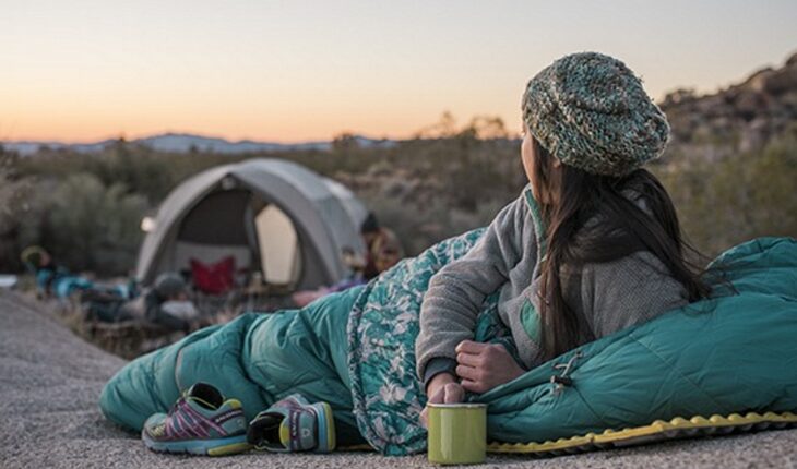 Girl in a sleeping bag