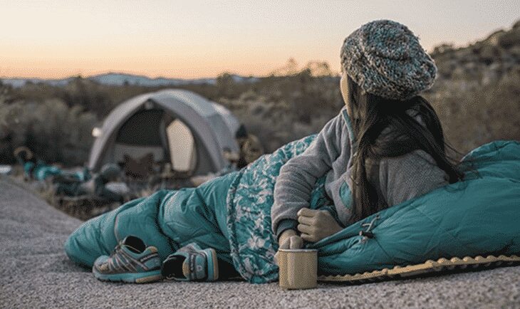 Girl in a sleeping bag