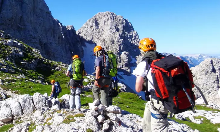 Group of hikers on the moutains